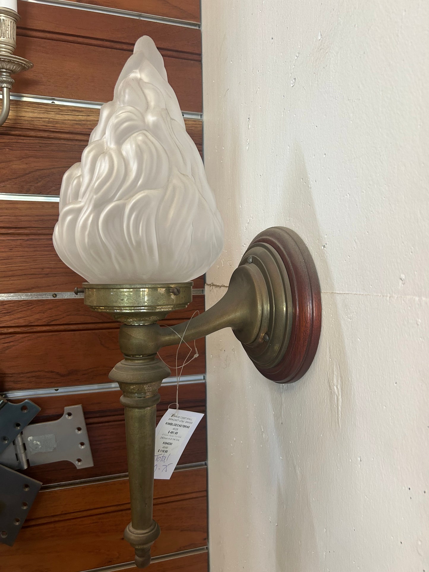 Large Cast Wall Brackett wTail Brass