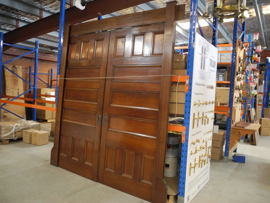 Magnificent Pair of Polished American Walnut Doors - Second Hand Vintage Salvage Sydney