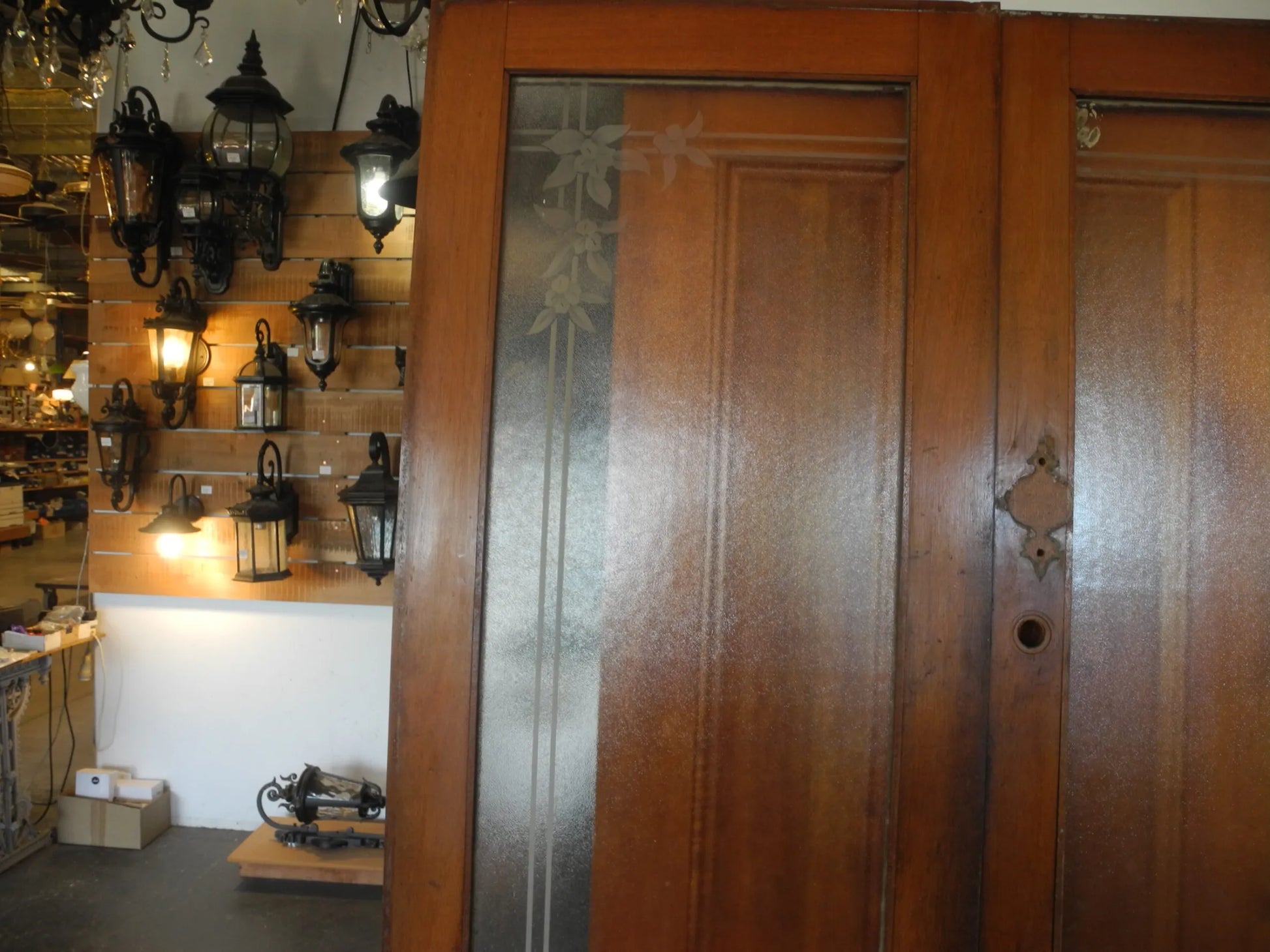Original 1950s Internal Etched French Doors - Second Hand Vintage French Door Sydney