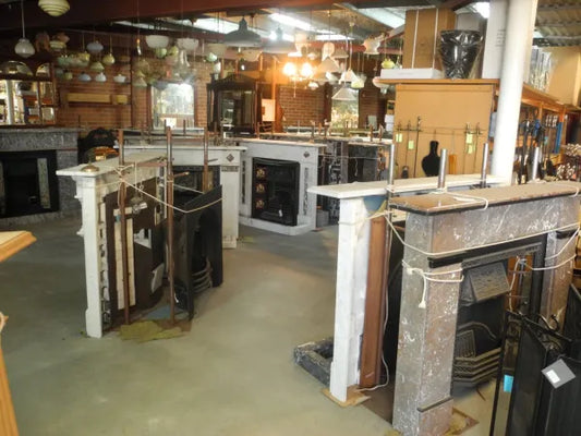 001 Classic White Carrara Marble Fire Surround - Original Vintage Salvage Tile