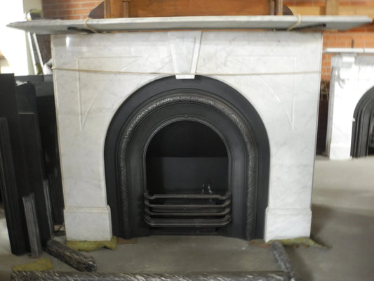 006 Restored Curved Inset Carrara Mantle