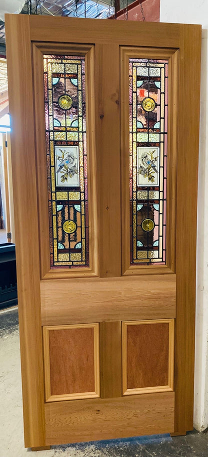 New Western Red Cedar Victorian Style Door With Leadlight Panels