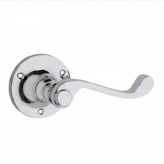 Milton Lever - Rose Round Backplate