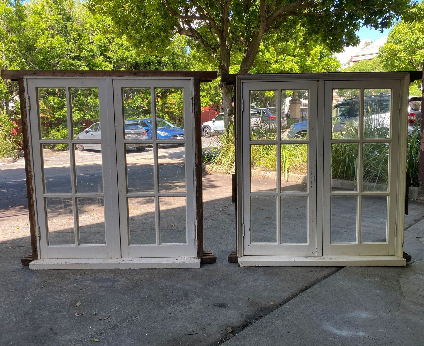 Pair of Double Casement Colonial Style Windows