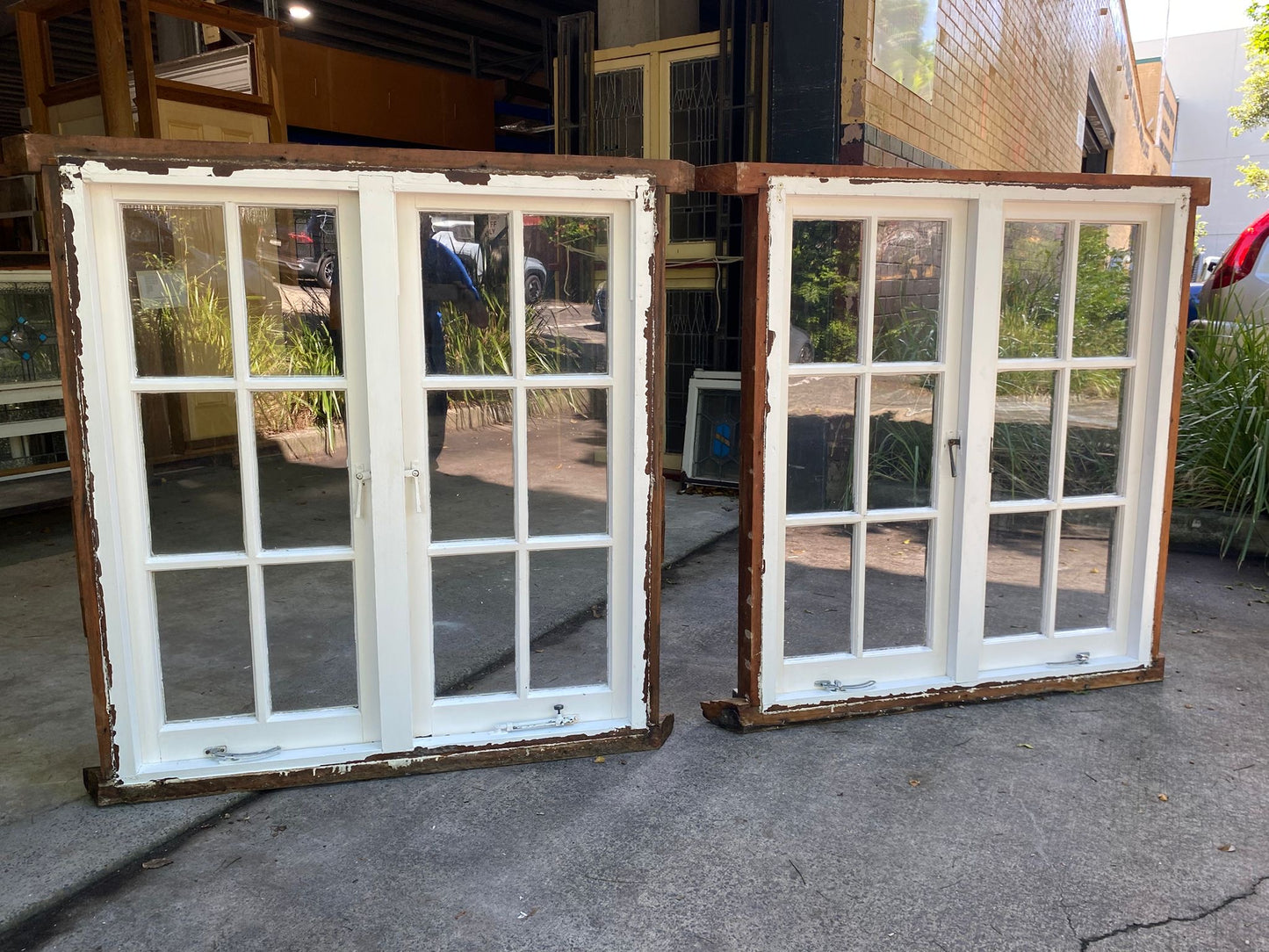 Pair of Double Casement Colonial Style Windows