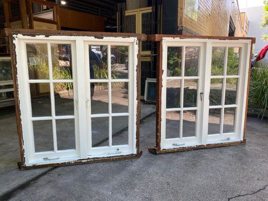 Pair of Double Casement Colonial Style Windows