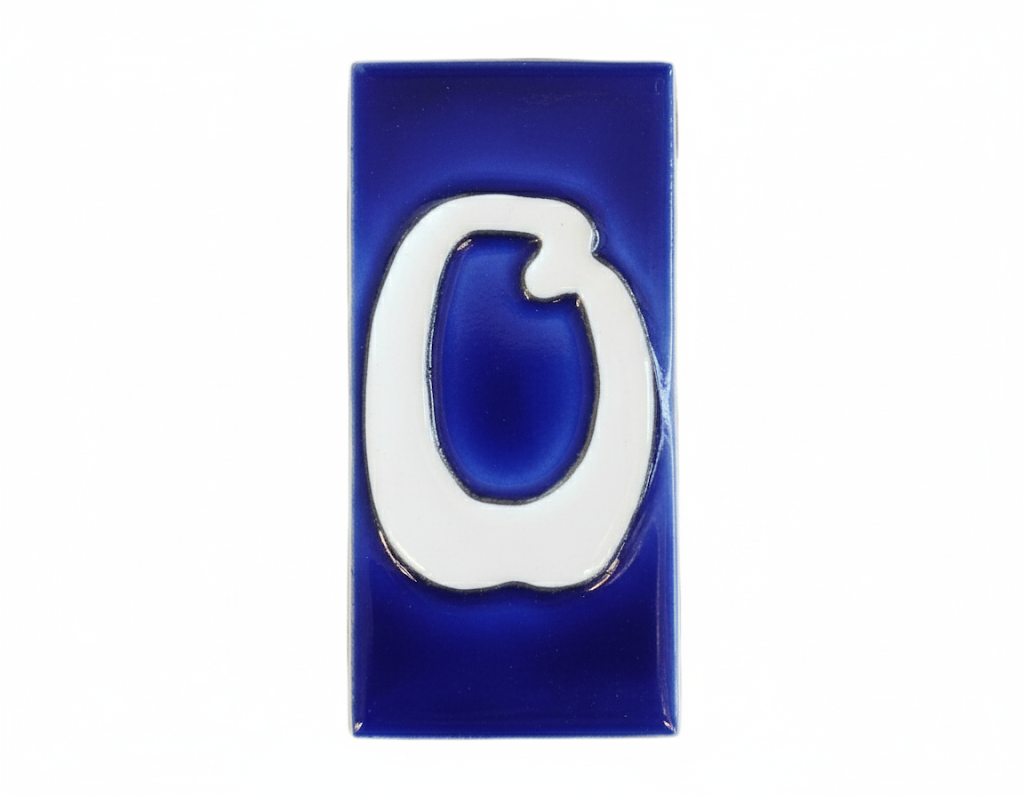 Number 0 - French Style Blue and White Numbers