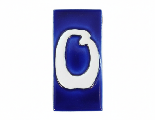 Number 0 - French Style Blue and White Numbers