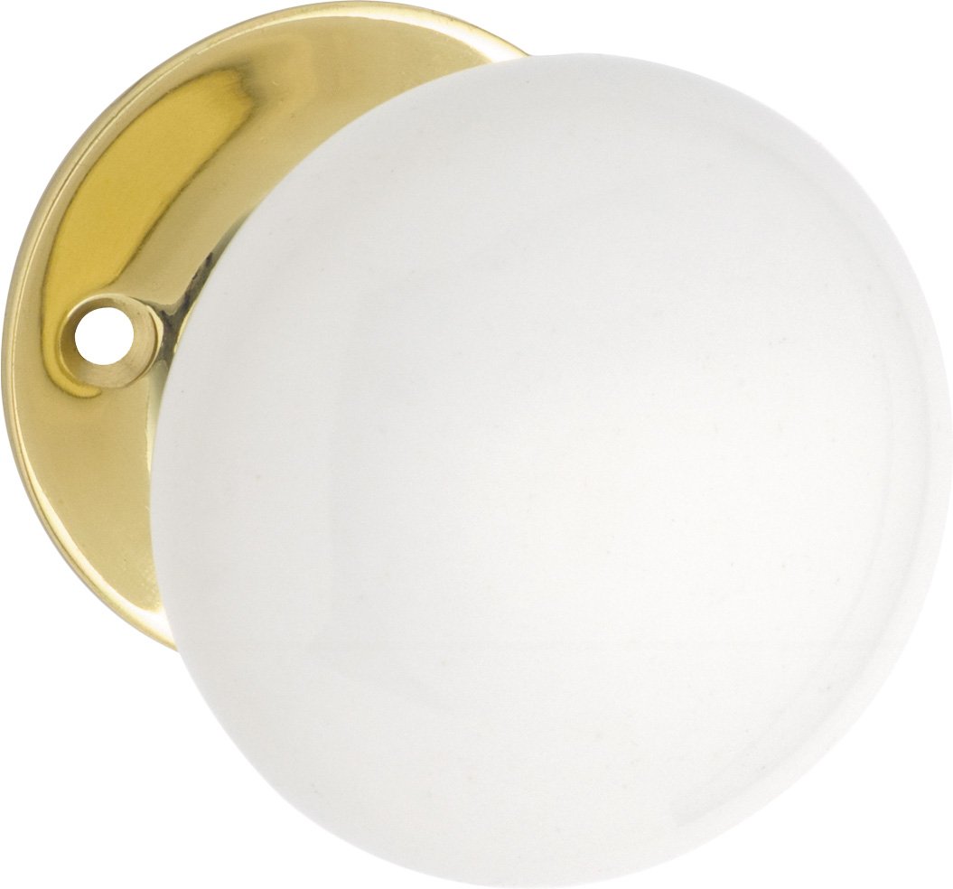 Porcelain Door Knob - Round Rose Backplate