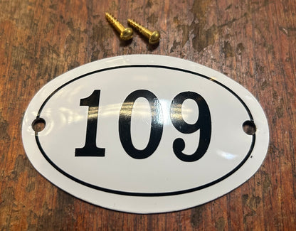 Classic Oval Enamel House Numbers (Aluminium)