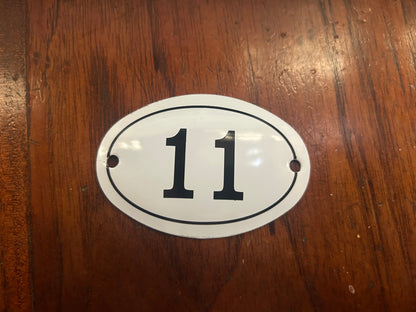 Black & White Enamel Numbers (Large)