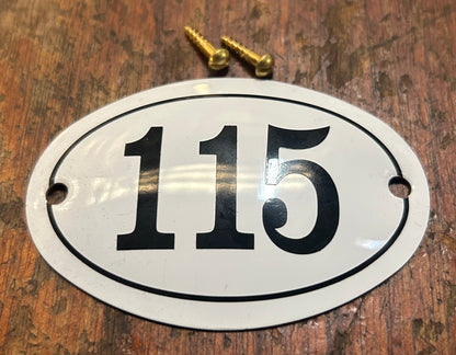 Classic Oval Enamel House Numbers (Aluminium)