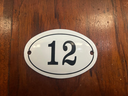 Black & White Enamel Numbers (Large)