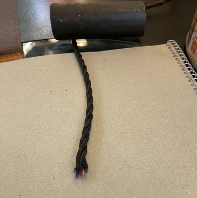Twisted Electrical 3 Core Cable - Black