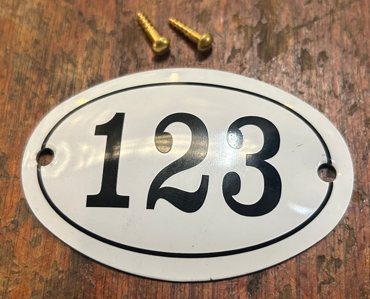 Classic Oval Enamel House Numbers (Aluminium)