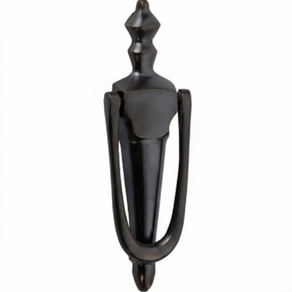 Ornate classic Victorian style door knockers shown in various metallic finishes