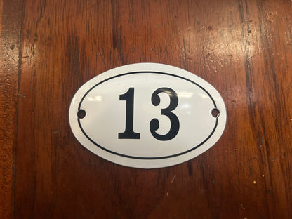Black & White Enamel Numbers (Large)