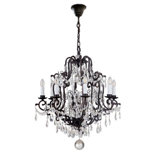 Salzburg 8 Light Crystal Glass Chandelier Light Bronze