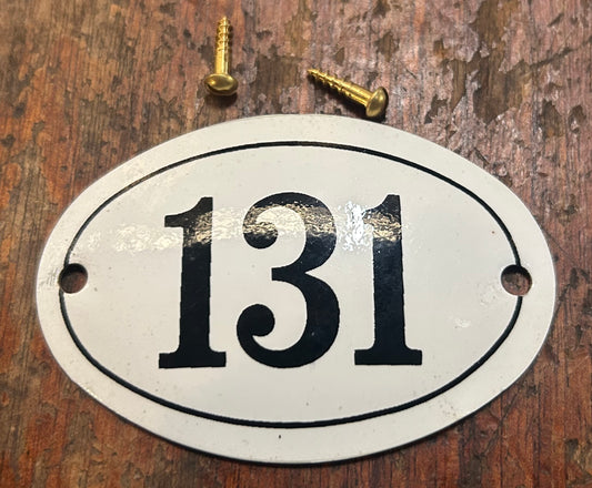 Classic Oval Enamel House Numbers (Aluminium) - 131