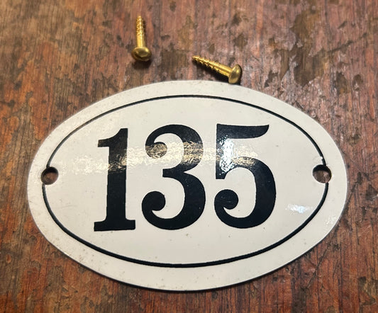 Classic Oval Enamel House Numbers (Aluminium) - 135