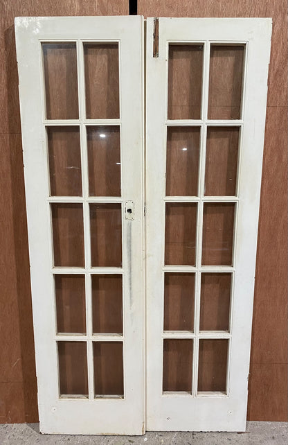 Pair of 1920s Internal 10 Lite French Doors