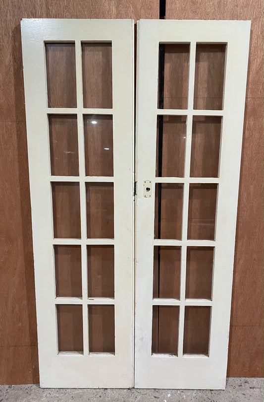 Pair of 1920s Internal 10 Lite French Doors