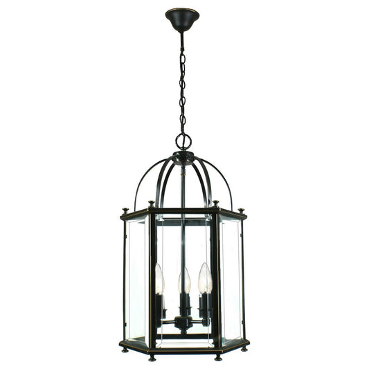 Country Small 3 Light Lantern Bronze