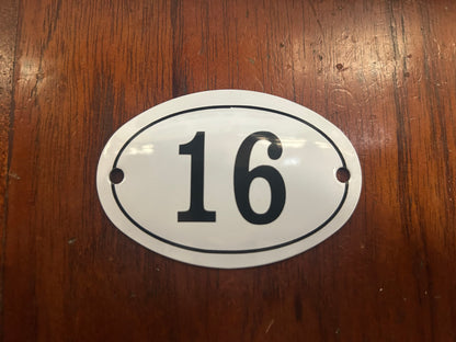 Black & White Enamel Numbers (Large)