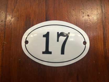 Black & White Enamel Numbers (Large)