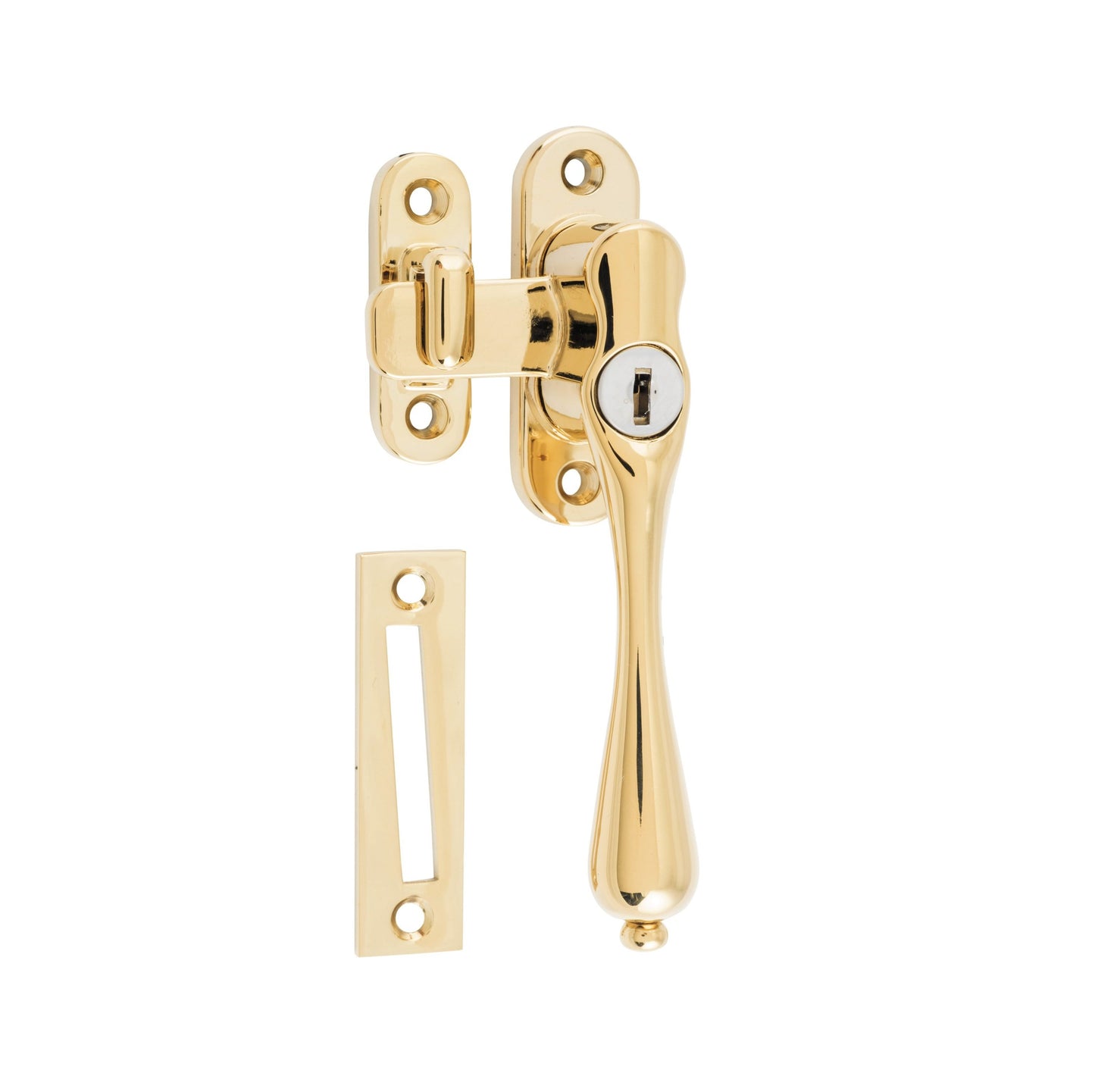 Locking Casement Fastener - Right Hand - Anti-Tarnish Brass