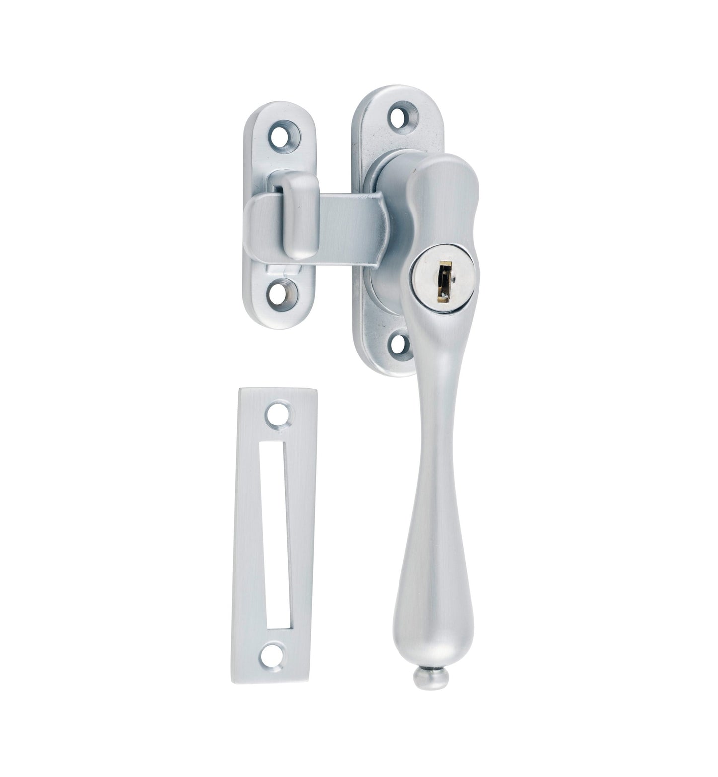 Locking Casement Fastener - Right Hand - Satin Chrome