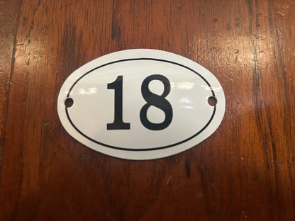 Black & White Enamel Numbers (Large)
