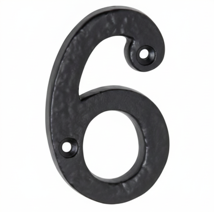 Numerals - 6 - Matt Black