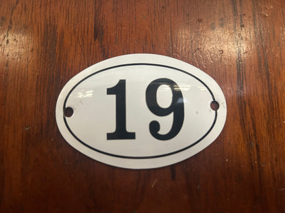 Black & White Enamel Numbers (Large)