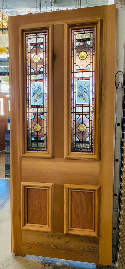 New Western Red Cedar Victorian Style Door With Leadlight Panels