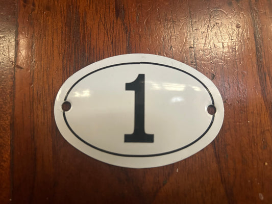 Black & White Enamel Numbers (Large)