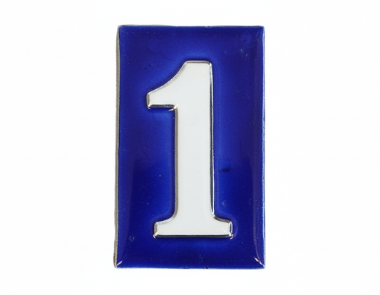 Number 1 - French Style Blue and White Numbers
