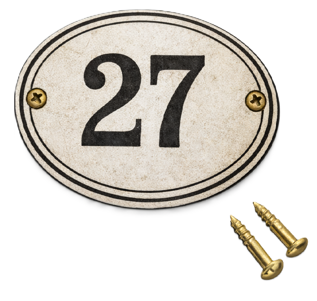 Classic Oval Enamel House Numbers (Steel)