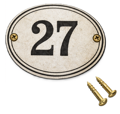 Classic Oval Enamel House Numbers (Steel)