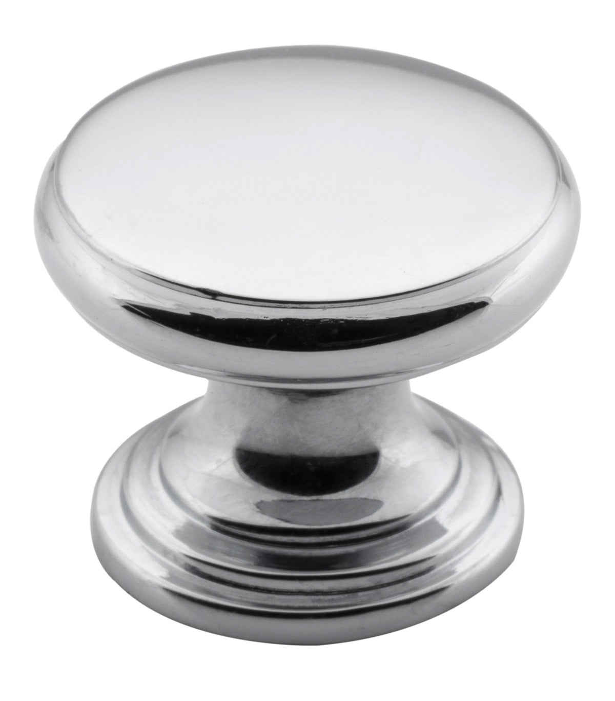 Flat Cupboard Knob – D25xP20mm - Chrome Plated