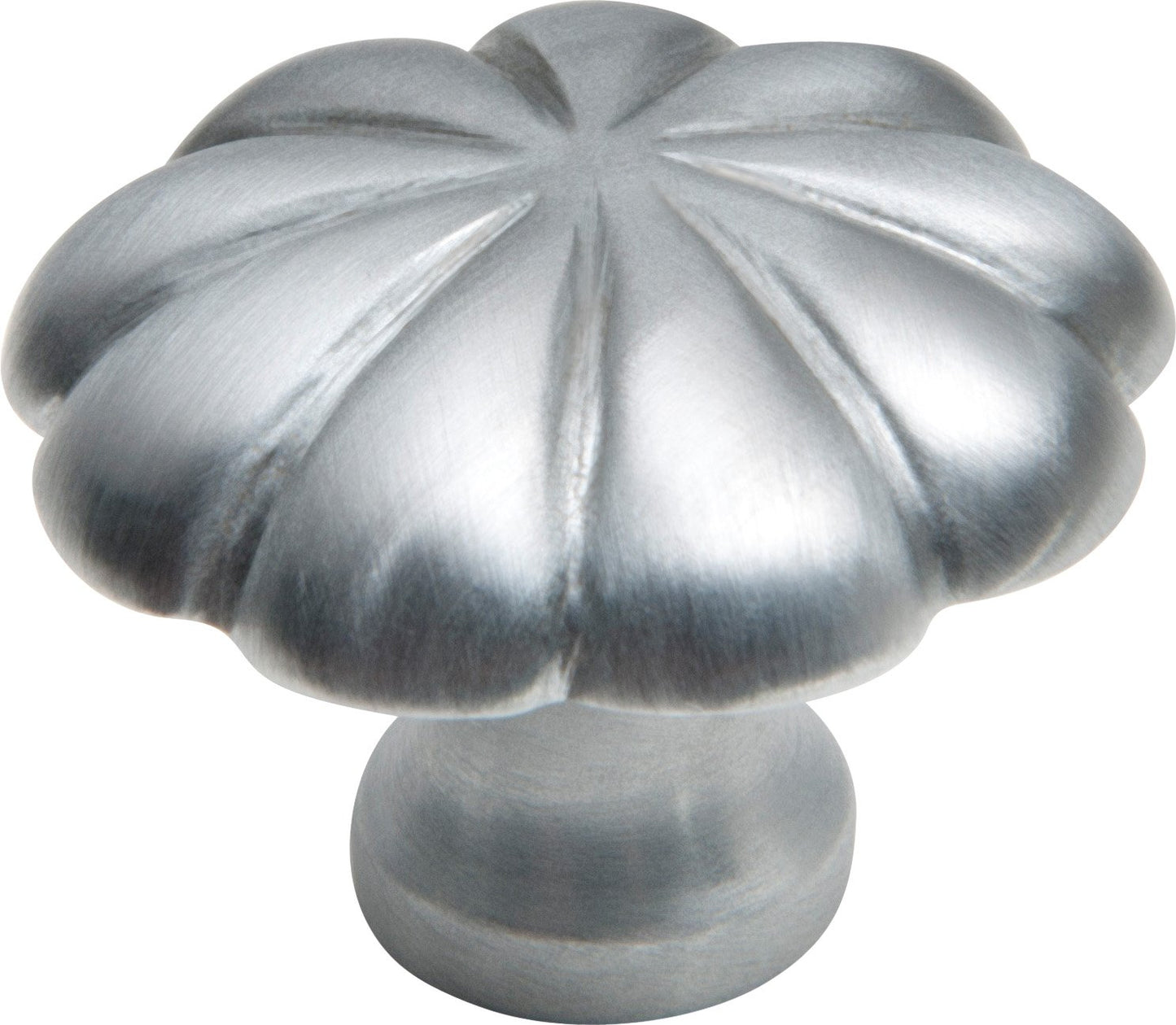 Fluted Cupboard Knob - Satin Chrome