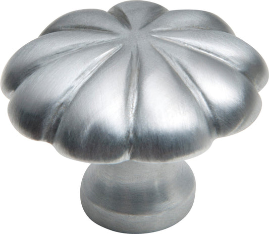 Fluted Cupboard Knob - Satin Chrome