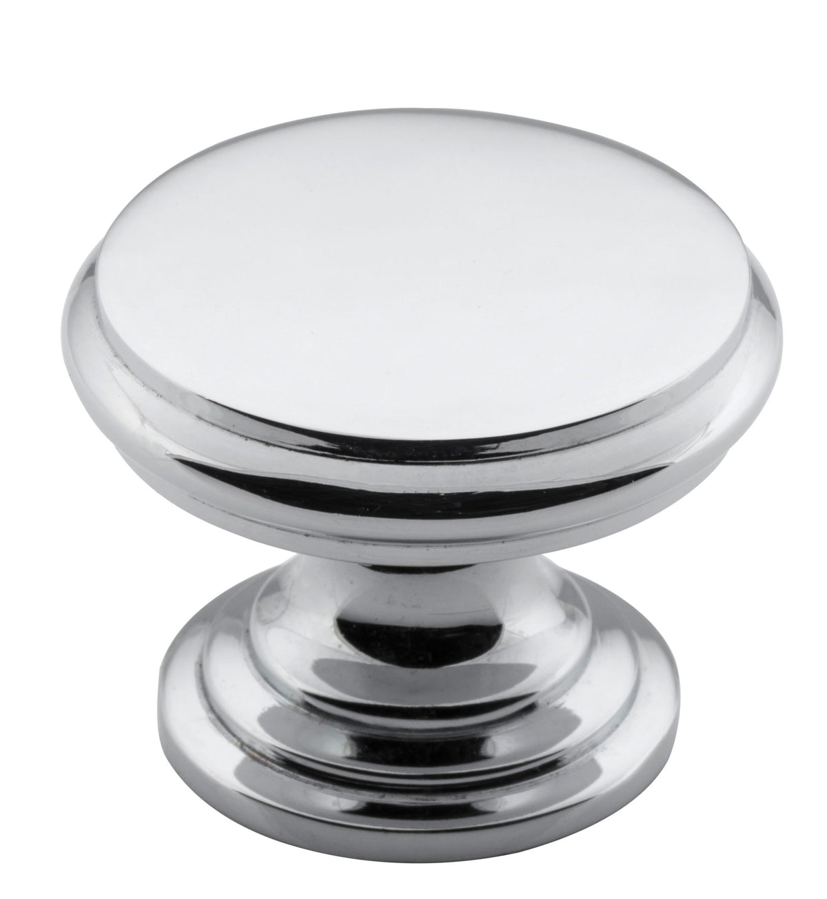 Flat Cupboard Knob – D32xP23mm - Chrome Plated