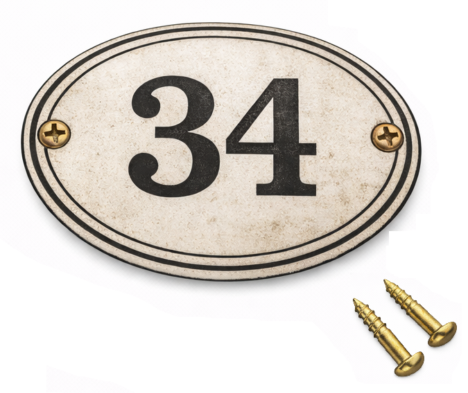 Classic Oval Enamel House Numbers (Steel)