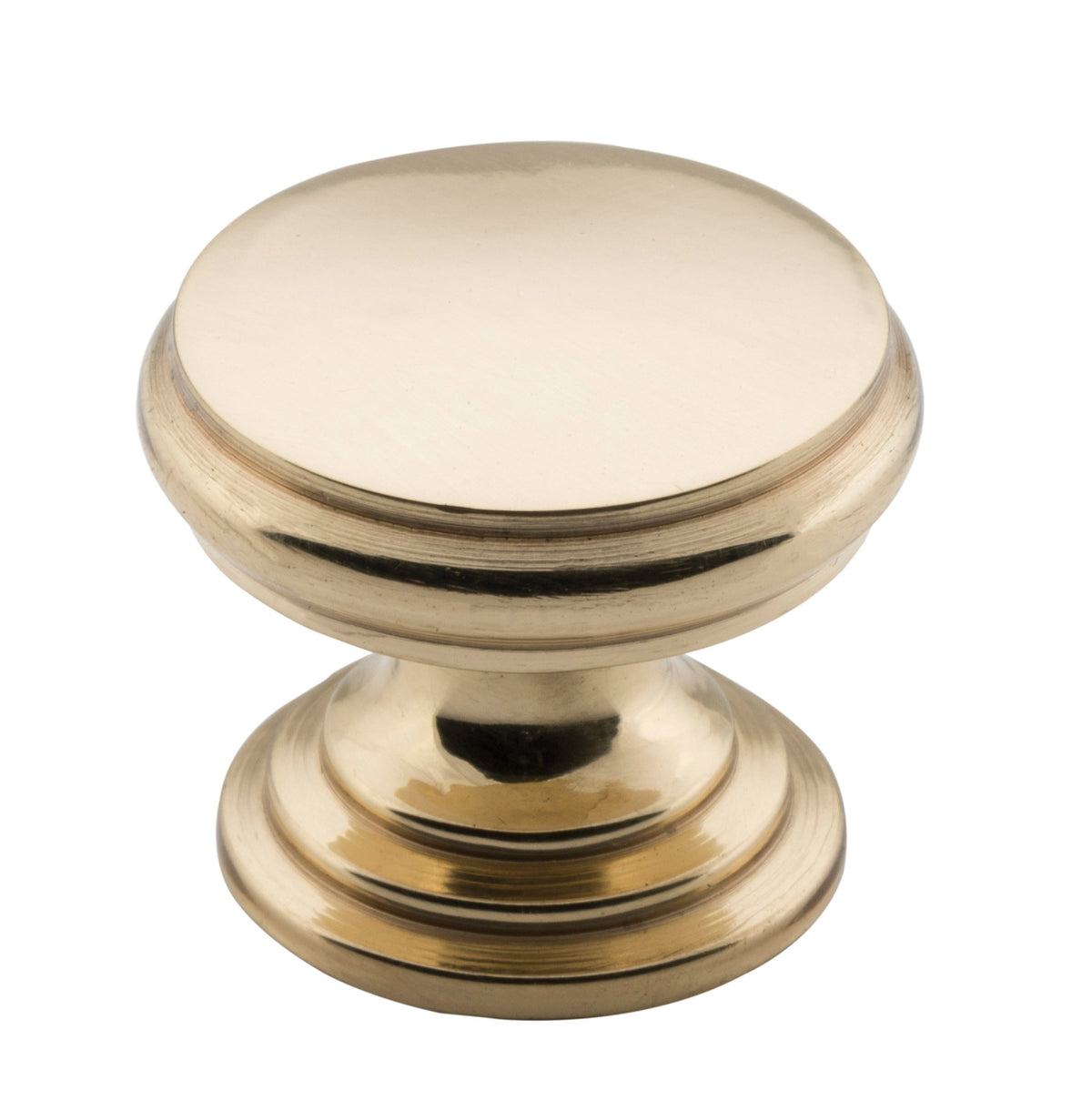Flat Cupboard Knob – D25xP20mm - Polished Brass