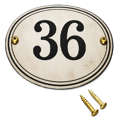 Classic Oval Enamel House Numbers (Steel)