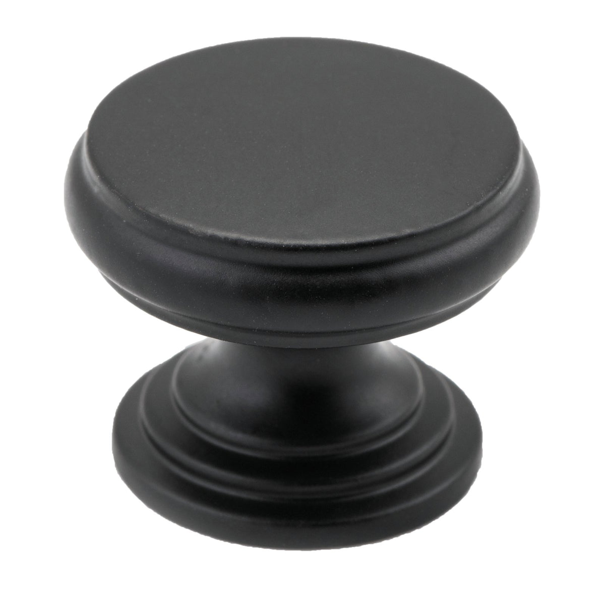Flat Cupboard Knob – D25xP20mm - Matt Black