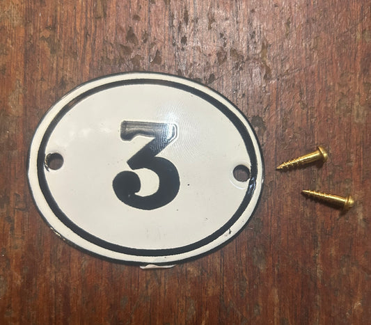 Classic Oval Enamel House Number (Steel) - 3