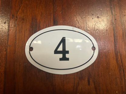 Black & White Enamel Numbers (Large)