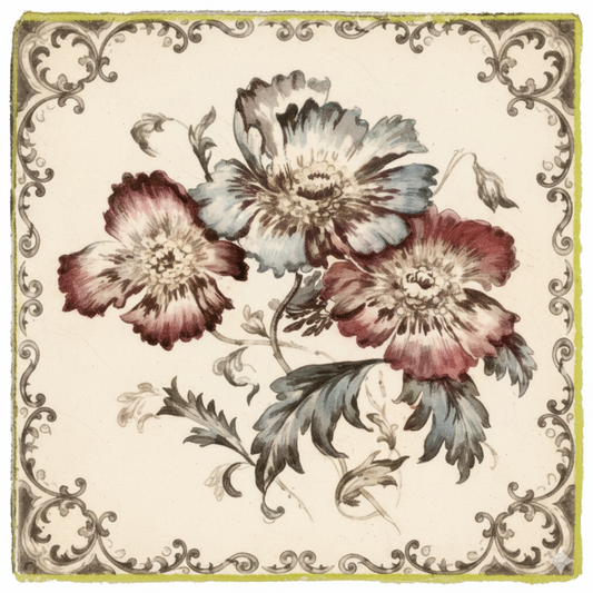 Poppies and Scroll Border
